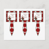 3 Cup Cake Picks Red Sock Monkey Argyle Uitnodiging Briefkaart (Voorkant)