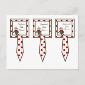 3 Cup Cake Picks Red Sock Monkey Uitnodiging Briefkaart (Voorkant)