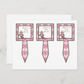3 Cup Cake Picks Roze Argyle Sock Aap Uitnodiging Briefkaart (Voorkant / Achterkant)