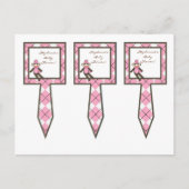 3 Cup Cake Picks Roze Argyle Sock Aap Uitnodiging Briefkaart (Voorkant)