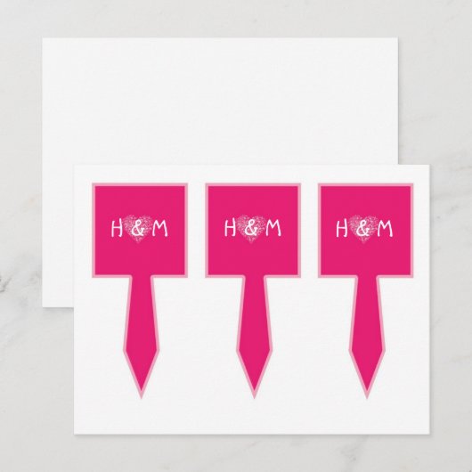 3 Cup Cake Picks Roze Bloemblaadjes Bloem Roos Briefkaart (Voorkant / Achterkant)