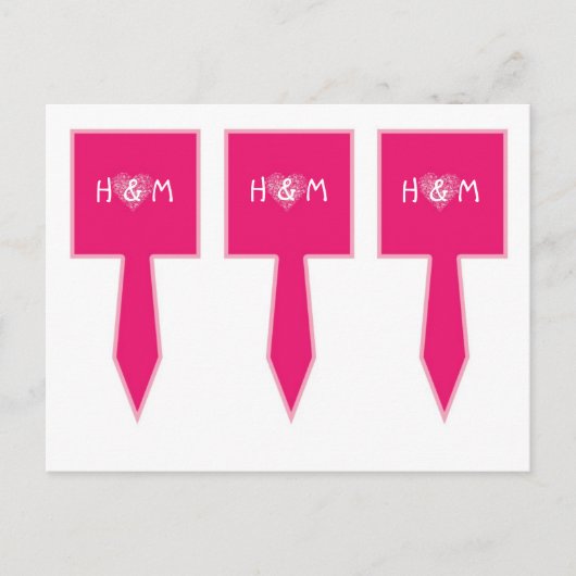 3 Cup Cake Picks Roze Bloemblaadjes Bloem Roos Briefkaart (Voorkant)
