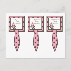 3 Cup Cake Picks Roze Sock Aap Uitnodiging Briefkaart