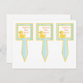 3 Cup Cake Picks Rubber Ducky Bubbles Uitnodiging Briefkaart (Voorkant / Achterkant)