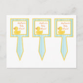 3 Cup Cake Picks Rubber Ducky Bubbles Uitnodiging Briefkaart (Voorkant)