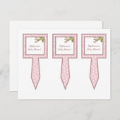3 Cup Cake Picks Safari Oerwoud Giraffe Roze Uitnodiging Briefkaart (Voorkant / Achterkant)