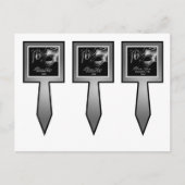 3 Cup Cake Picks Sweet 16 Zilver Zwart Party Uitnodiging Briefkaart (Voorkant)