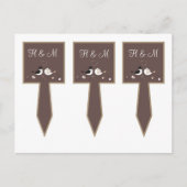 3 Cup Cake Picks Trouwvogels Bruid Bruidegom Liefd Briefkaart (Voorkant)