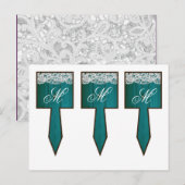 3 Cup Cake Picks Verspreid Blauwgroen houten kant Briefkaart (Voorkant / Achterkant)