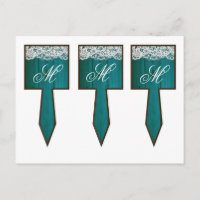 3 Cup Cake Picks Verspreid Blauwgroen houten kant