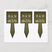 3 Cup Cake Picks Whimsical Brown Dubbele Fiets Briefkaart (Voorkant)