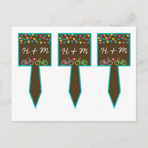 3 Cup Cake Picks Whimsical Love Lovers Fietsen Briefkaart