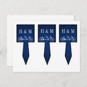 3 Cup Cake Picks Whimsical Navy Blue Double Bike Briefkaart (Voorkant / Achterkant)