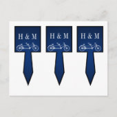 3 Cup Cake Picks Whimsical Navy Blue Double Bike Briefkaart (Voorkant)