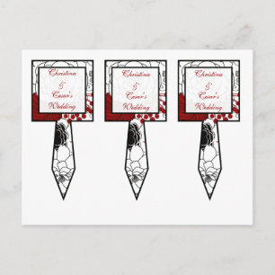 3 Cup Cake Picks Zwart Bloemen Rood blad Briefkaart