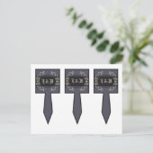 3 Cup Cake Picks Zwart Stropdas Affair filigraan S Briefkaart (Staand voorkant)