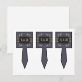3 Cup Cake Picks Zwart Stropdas Affair filigraan S Briefkaart (Voorkant / Achterkant)
