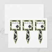 3-Cup Cakker Picks Black Green Damask Lace Print Briefkaart (Voorkant / Achterkant)