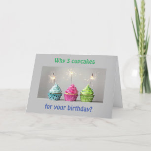 3 CUPCAKES ALL W / EEN SPECIAAL COMPLIMENT VOOR "U KAART