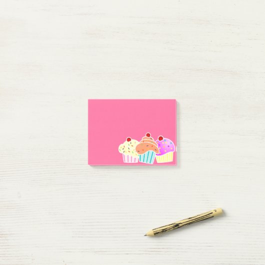 3 Cupcakes Sticky Note (Op bureau)