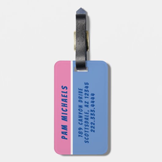 3 Cute Alpacas in Sun Petten bij strand personalis Bagagelabel (Achterkant verticaal)