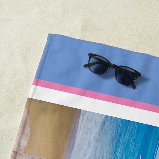 3 Cute alpacas in Sun Petten personaliseren Strandlaken (In situ)