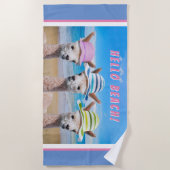 3 Cute alpacas in Sun Petten personaliseren Strandlaken (Voorkant)