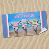 3 Cute alpacas in Sun Petten personaliseren Strandlaken