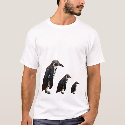 3 Cute Black en White Humboldt Penguin T Shirt (Voorkant)