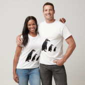 3 Cute Black en White Humboldt Penguin T Shirt (Unisex)