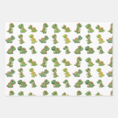3 Cute Dinosaur Pattern Birthday Wrapping Paper Se (Voorkant 3)