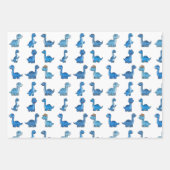 3 Cute Dinosaur Pattern Birthday Wrapping Paper Se (Voorkant 2)