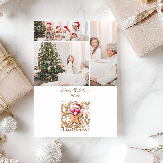 3 Cute Gingerbread  Merry Christmas  Feestdagenkaart