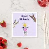 3 Cute Llama Faces Cartoon Birthday Servet (Insitu)