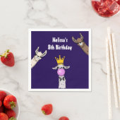 3 Cute Llama Faces Cartoon Birthday Servet (Insitu)