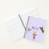 3 Cute Llama Faces Cartoon Illustratie Notitieboek (Binnen)