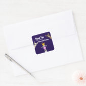 3 Cute Llama Faces Cartoon Illustration Birthday Vierkante Sticker (Envelop)