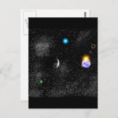 3-D Aarde en Uitzicht buiten de ruimte Briefkaart (Voorkant / Achterkant)