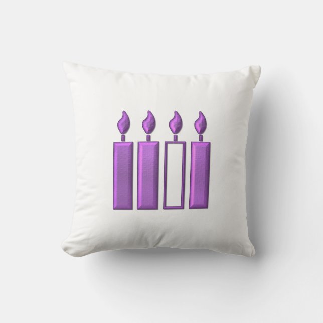 "3-D" Advent Wreatcandles Kussen (Voorkant)