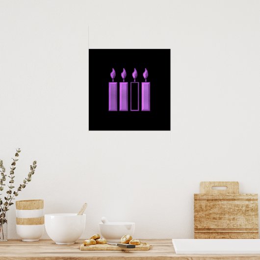 "3-D" Advent Wreatcandles Poster (Keuken)