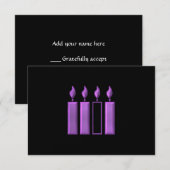 "3-D" Advent Wreatcandles RSVP Kaartje (Voorkant / Achterkant)