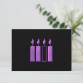 "3-D" Advent Wreatcandles RSVP Kaartje (Staand voorkant)