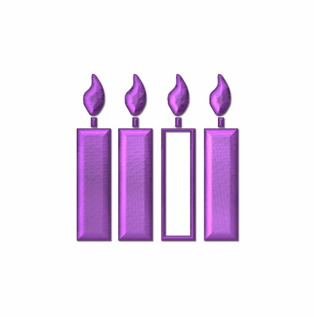 "3-D" Advent Wreatcandles Staand Fotobeeldje (Voorkant)