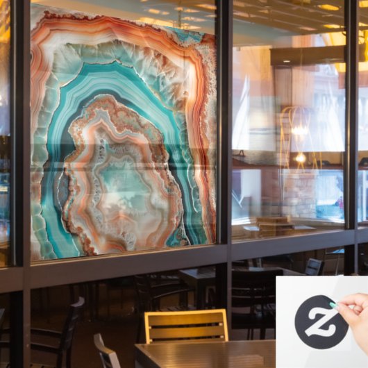 3-D Agaat Venster Cling Raamsticker (Restaurant Raam)