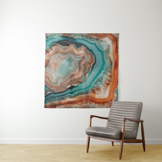 3 D Agate Art Tapestry Wandkleed (In Situ (horizontaal))