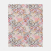 3-D bedazzled zilver en roze rozen Patroon Fleece Deken (Voorkant)