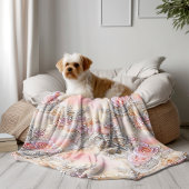 3-D bedazzled zilver en roze rozen Patroon Fleece Deken