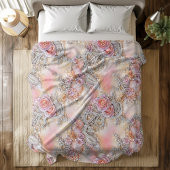 3-D bedazzled zilver en roze rozen Patroon Fleece Deken