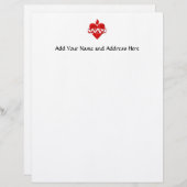 "3-D" Geheilig hart van Jezus Briefhoofd (Voorkant / Achterkant)