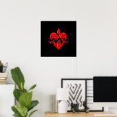 "3-D" Geheilig hart van Jezus Poster (Thuiskantoor)